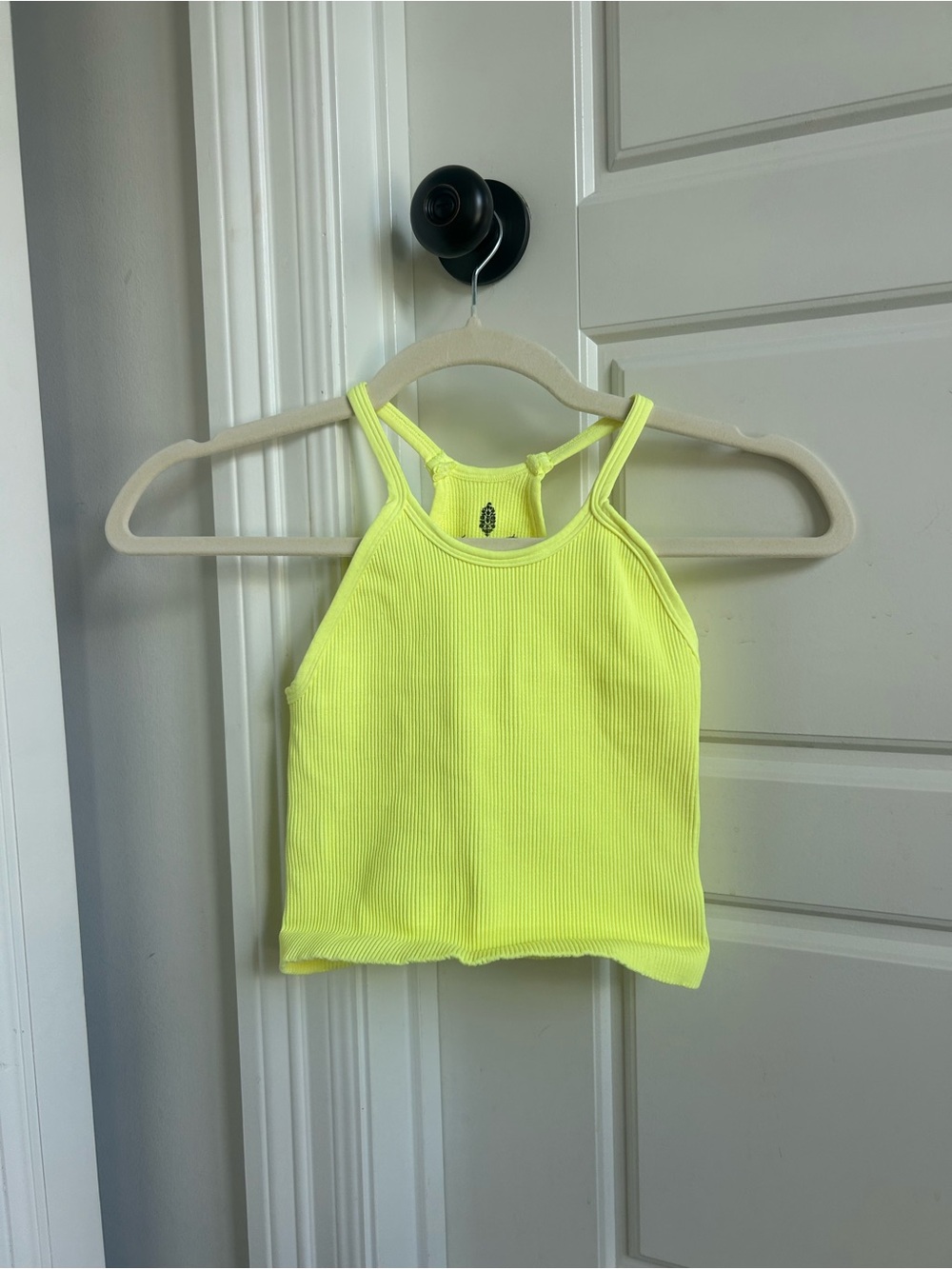 FP Movement by Free People Neon Yellow Ribbed Halter Tank